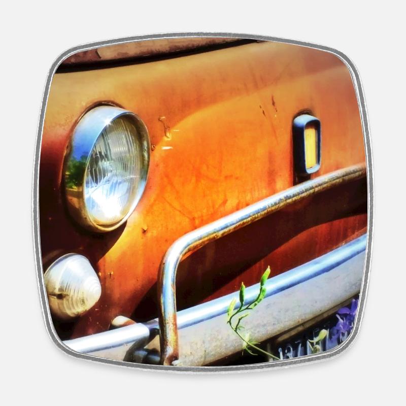 Small Car Fait 500 Retro - Square fridge magnet - white