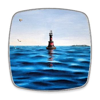 Lighthouse over Calm Blue Adriatic Sea Croatia - Square fridge magnet - white - Front