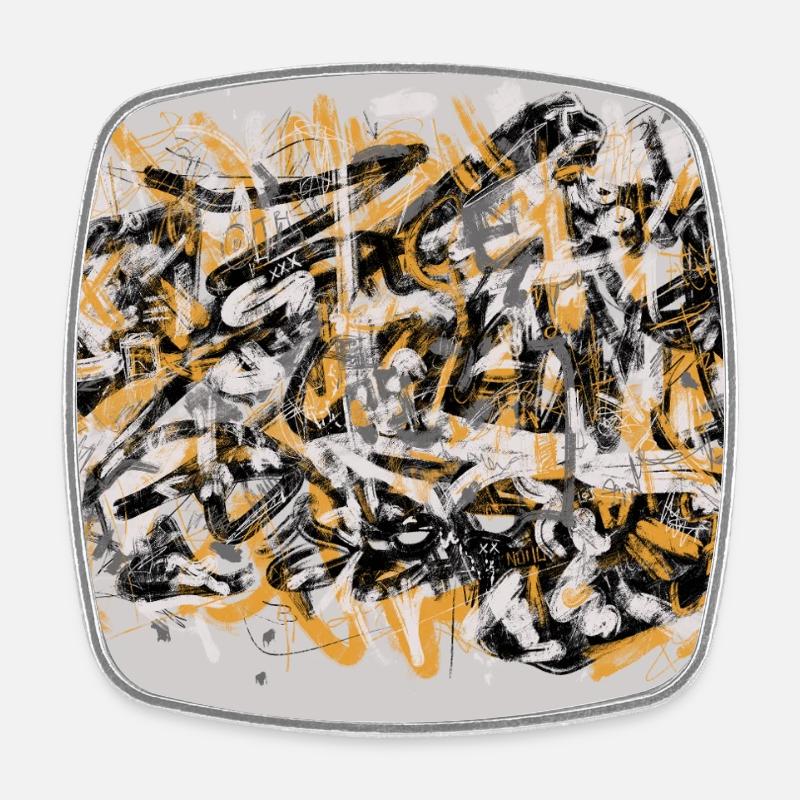 Tag Without a Face - Square fridge magnet - white