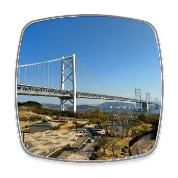 Große Seto-Brücke - Viereckiger Kühlschrankmagnet - Weiß - Vorne