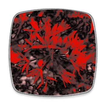 Crimson Branches in Noir Bloom - Viereckiger Kühlschrankmagnet - Weiß - Vorne