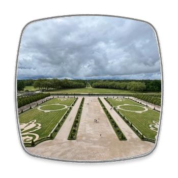 Jardin français du Château de Chambord - Magnet carré - blanc - Devant