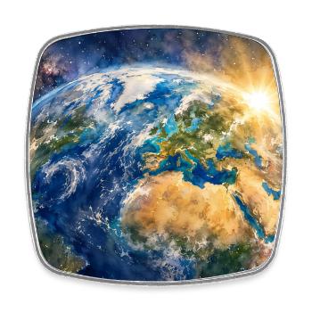 Earth at sunrise - Square fridge magnet - white - Front