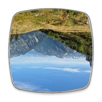 Alpine Panorama - Viereckiger Kühlschrankmagnet - Weiß - Vorne