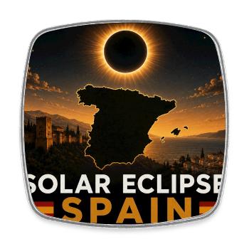 Solar Eclipse Spain 2026 - Viereckiger Kühlschrankmagnet - Weiß - Vorne