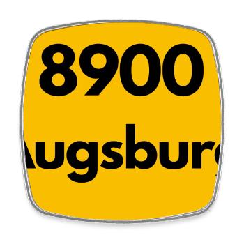 ALTE POSTLEITZAHL PLZ RETRO 8900 AUGSBURG - Viereckiger Kühlschrankmagnet - Weiß - Vorne