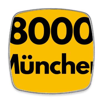 ANCIEN CODE POSTAL RÉTRO 8000 MUNICH BIÈRE - Magnet carré - blanc - Devant