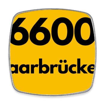 ANCIEN CODE POSTAL RETRO 6600 SAARBRÜCKEN SAAR - Magnet carré - blanc - Devant