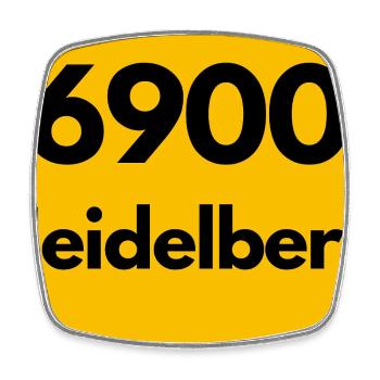 OLD POSTCODE POSTCODE RETRO 6900 HEIDELBERG - Square fridge magnet - white - Front