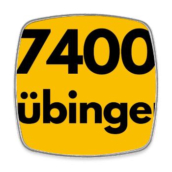 OLD POSTCODE ZIP CODE RETRO 7400 TÜBINGEN - NECKAR - Square fridge magnet - white - Front