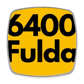 ALTE POSTLEITZAHL PLZ RETRO 6400 FULDA - HESSEN  - Viereckiger Kühlschrankmagnet - Weiß - Vorne