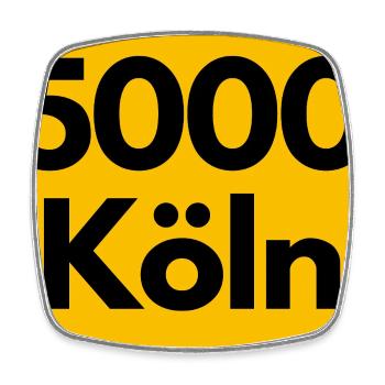 ANCIEN CODE POSTAL RÉTRO 5000 COLOGNE - VILLE CATHÉDRALE - Magnet carré - blanc - Devant