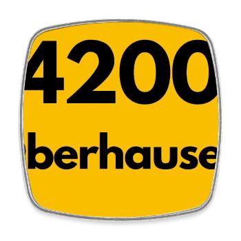 ALTE POSTLEITZAHL PLZ RETRO 4200 OBERHAUSEN RUHR  - Viereckiger Kühlschrankmagnet - Weiß - Vorne