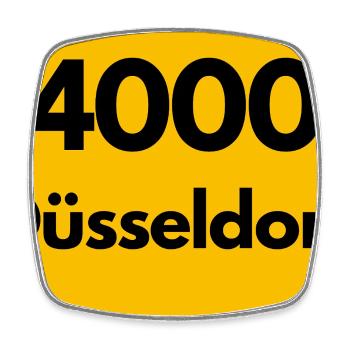ANCIEN CODE POSTAL RETRO 4000 DÜSSELDORF - ANCIEN - Magnet carré - blanc - Devant