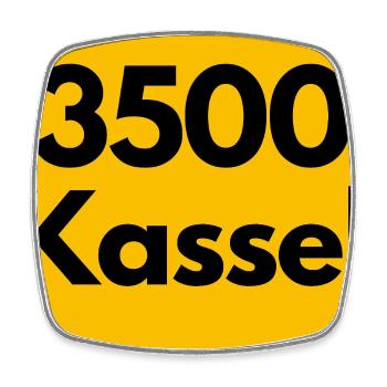 OLD POSTCODE POSTCODE RETRO 3500 KASSEL LÖWENSTADT - Square fridge magnet - white - Front