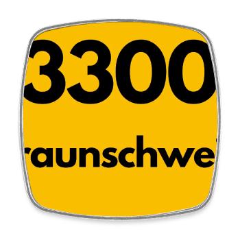 OLD POSTCODE POSTCODE RETRO 3300 BRAUNSCHWEIG - Square fridge magnet - white - Front