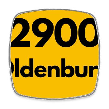 OLD POSTCODE POSTCODE RETRO 2900 OLDENBURG - HANSE - Square fridge magnet - white - Front