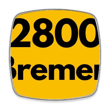 OLD POSTCODE ZIP CODE RETRO2800 BREMEN STADTMUSIK - Square fridge magnet - white - Front