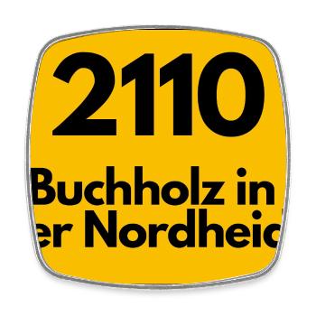 OLD POSTCODE POSTCODE RETRO 2110 BUCHHOLZ NORDH. - Square fridge magnet - white - Front