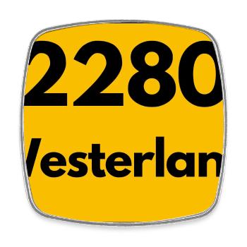 ALTE POSTLEITZAHL PLZ RETRO 2280 WESTERLAND – SYLT - Viereckiger Kühlschrankmagnet - Weiß - Vorne