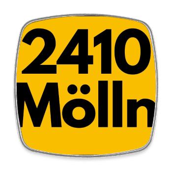 ANCIEN CODE POSTAL 2410 MÖLLN TIL EULENSPIEGEL - Magnet carré - blanc - Devant