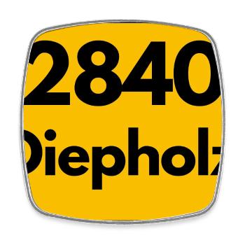 OLD POSTCODE POSTCODE RETRO 2840 DIEPHOLZ – HANSEB - Square fridge magnet - white - Front
