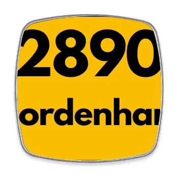 ANCIEN CODE POSTAL RÉTRO 2890 NORDENHAM – WESER - Magnet carré - blanc - Devant