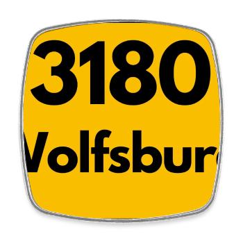 ANCIEN CODE POSTAL RETRO 3180 WOLFSBURG - Magnet carré - blanc - Devant