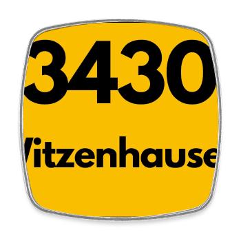 OLD POSTCODE ZIP CODE RETRO 3430 WITZENHAUSEN - Square fridge magnet - white - Front