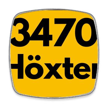 ANCIEN CODE POSTAL RETRO 3470 HÖXTER WESERHOCH - Magnet carré - blanc - Devant