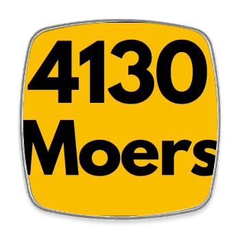 ALTE POSTLEITZAHL PLZ RETRO 4130 MOERS - Viereckiger Kühlschrankmagnet - Weiß - Vorne