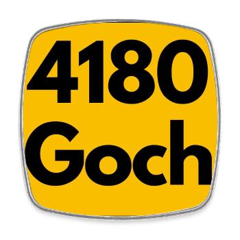 ALTE POSTLEITZAHL PLZ RETRO  4180 GOCH – NRW - Viereckiger Kühlschrankmagnet - Weiß - Vorne