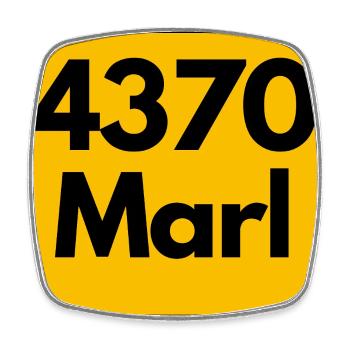 OLD POSTCODE POSTCODE RETRO 4370 MARL – NRW - Square fridge magnet - white - Front