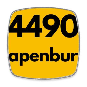 ALTE POSTLEITZAHL PLZ RETRO  4490 PAPENBURG - Viereckiger Kühlschrankmagnet - Weiß - Vorne