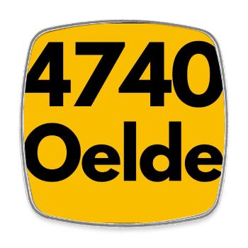 ALTE POSTLEITZAHL PLZ RETRO 4740 OELDE – NRW - Viereckiger Kühlschrankmagnet - Weiß - Vorne