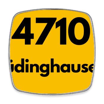 ALTE POSTLEITZAHL PLZ RETRO 4710 LÜDINGHAUSEN NRW - Viereckiger Kühlschrankmagnet - Weiß - Vorne