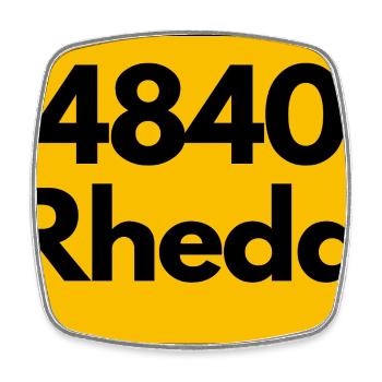 ALTE POSTLEITZAHL PLZ RETRO 4840 RHEDA  - Viereckiger Kühlschrankmagnet - Weiß - Vorne