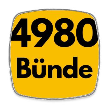ALTE POSTLEITZAHL PLZ RETRO 4980 BÜNDE - Viereckiger Kühlschrankmagnet - Weiß - Vorne