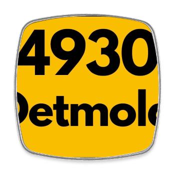 ALTE POSTLEITZAHL PLZ RETRO 4930 DETMOLD - Viereckiger Kühlschrankmagnet - Weiß - Vorne