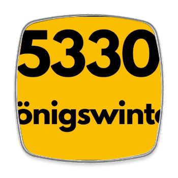 ALTE POSTLEITZAHL PLZ RETRO 5330 KÖNIGSWINTER - Viereckiger Kühlschrankmagnet - Weiß - Vorne