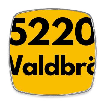 ALTE POSTLEITZAHL PLZ RETRO  5220 WALDBRÖL - Viereckiger Kühlschrankmagnet - Weiß - Vorne
