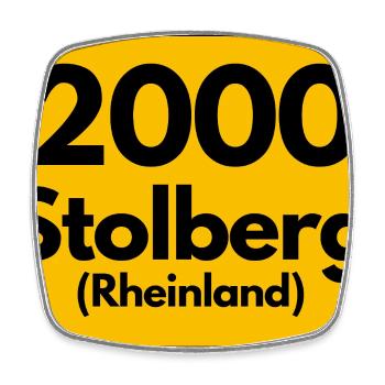 ALTE POSTLEITZAHL PLZ RETRO  2000 STOLBERG  - Viereckiger Kühlschrankmagnet - Weiß - Vorne
