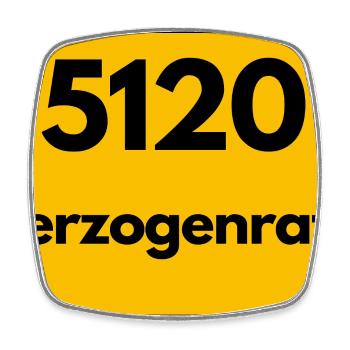 ALTE POSTLEITZAHL PLZ RETRO 5120 HERZOGENRATH - Viereckiger Kühlschrankmagnet - Weiß - Vorne