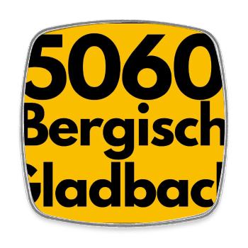 ALTE POSTLEITZAHL PLZ RETRO 5060 BERGISCH GLADBAC - Viereckiger Kühlschrankmagnet - Weiß - Vorne
