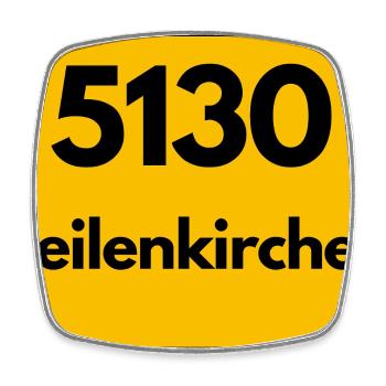 ALTE POSTLEITZAHL PLZ RETRO 5130 GEILENKIRCHEN - Viereckiger Kühlschrankmagnet - Weiß - Vorne