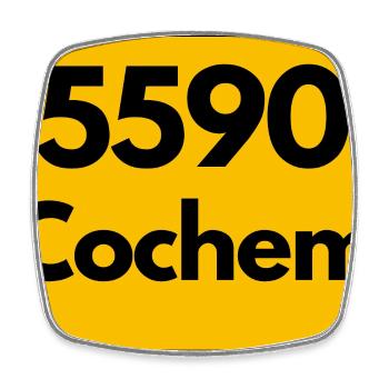 ALTE POSTLEITZAHL PLZ RETRO 5590 COCHEM - Viereckiger Kühlschrankmagnet - Weiß - Vorne