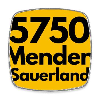 ALTE POSTLEITZAHL PLZ 5750 MENDEN (SAUERLAND) - Viereckiger Kühlschrankmagnet - Weiß - Vorne