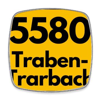 ALTE POSTLEITZAHL PLZ RETRO 5580 TRABEN-TRARBACH - Viereckiger Kühlschrankmagnet - Weiß - Vorne