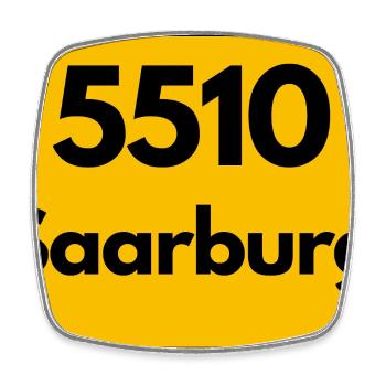 ALTE POSTLEITZAHL PLZ RETRO 5510 SAARBURG - Viereckiger Kühlschrankmagnet - Weiß - Vorne