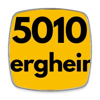 ALTE POSTLEITZAHL PLZ RETRO 5010 BERGHEIM - Viereckiger Kühlschrankmagnet - Weiß - Vorne
